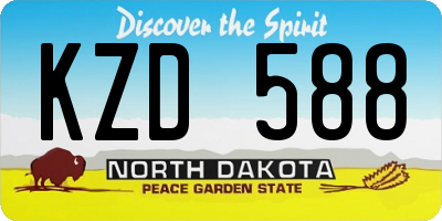 ND license plate KZD588