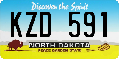 ND license plate KZD591