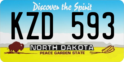 ND license plate KZD593
