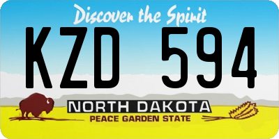 ND license plate KZD594