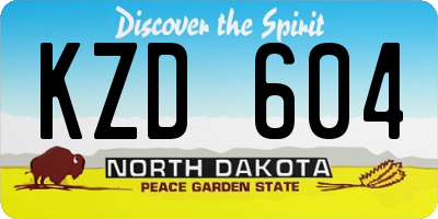 ND license plate KZD604