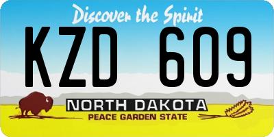 ND license plate KZD609