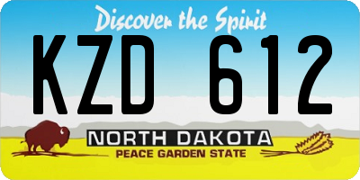 ND license plate KZD612