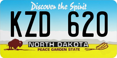 ND license plate KZD620
