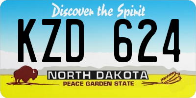 ND license plate KZD624