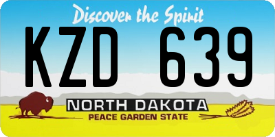 ND license plate KZD639