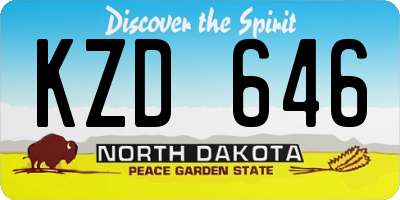 ND license plate KZD646
