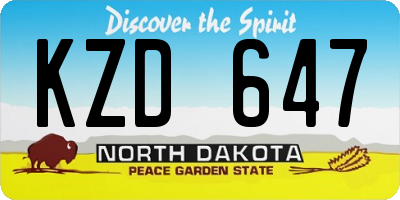 ND license plate KZD647