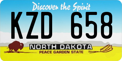 ND license plate KZD658