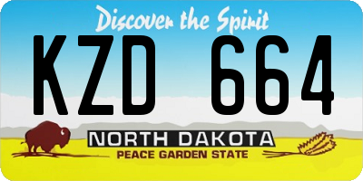 ND license plate KZD664