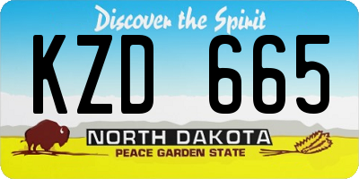 ND license plate KZD665