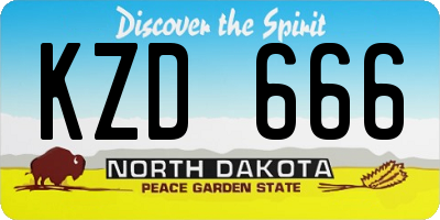 ND license plate KZD666