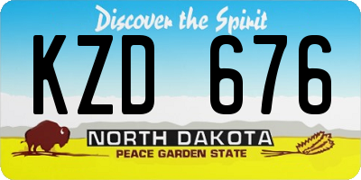 ND license plate KZD676