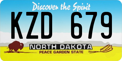 ND license plate KZD679