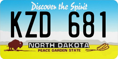 ND license plate KZD681