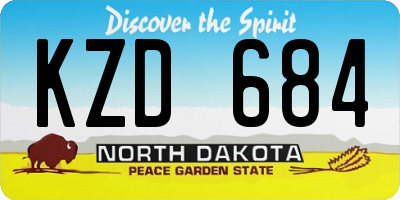 ND license plate KZD684