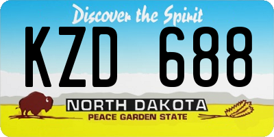 ND license plate KZD688