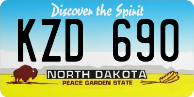ND license plate KZD690