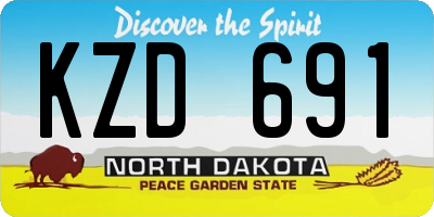 ND license plate KZD691
