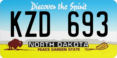 ND license plate KZD693