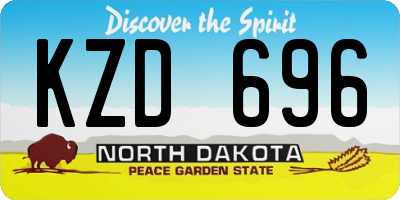 ND license plate KZD696