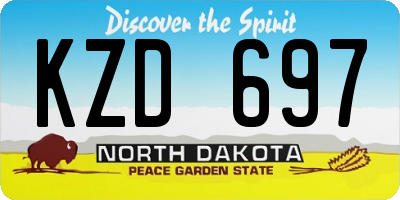 ND license plate KZD697
