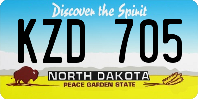 ND license plate KZD705