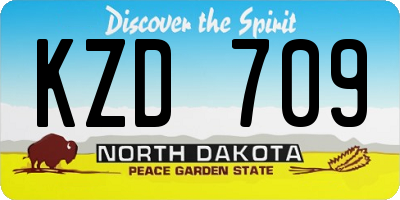 ND license plate KZD709