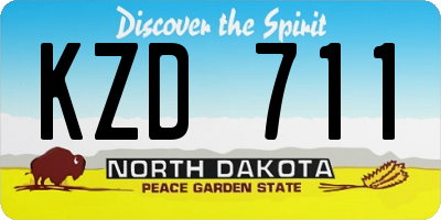 ND license plate KZD711