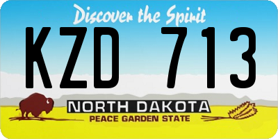 ND license plate KZD713