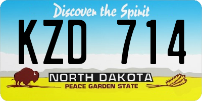ND license plate KZD714