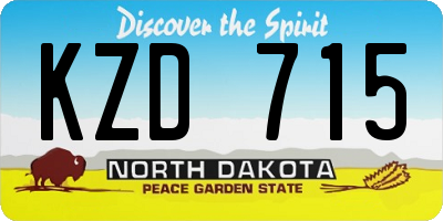 ND license plate KZD715