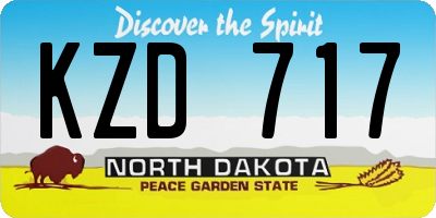 ND license plate KZD717