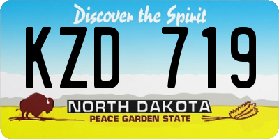 ND license plate KZD719