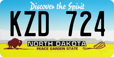 ND license plate KZD724
