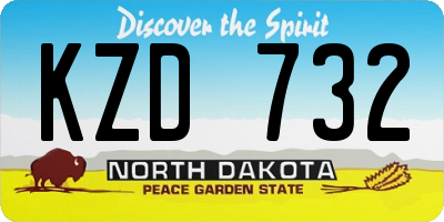 ND license plate KZD732