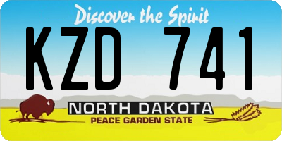 ND license plate KZD741