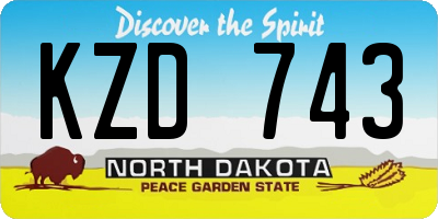 ND license plate KZD743