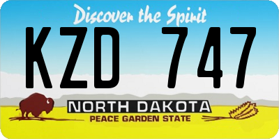 ND license plate KZD747