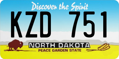 ND license plate KZD751