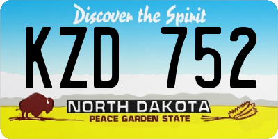ND license plate KZD752