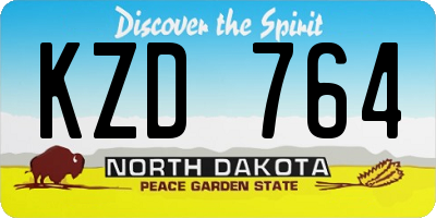 ND license plate KZD764