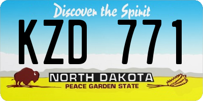 ND license plate KZD771