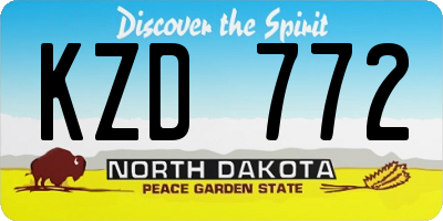 ND license plate KZD772