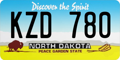 ND license plate KZD780