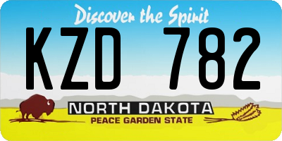 ND license plate KZD782