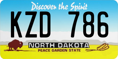 ND license plate KZD786