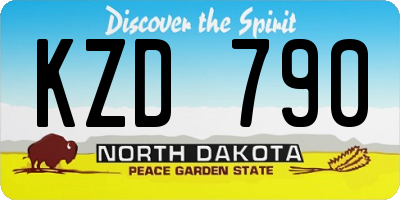 ND license plate KZD790