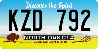 ND license plate KZD792