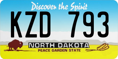 ND license plate KZD793